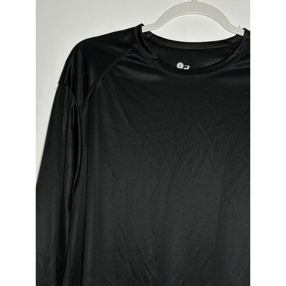 Badger Sport Mens Black Long Sleeve Athletic T Shirt Size L - Picture 6 of 7
